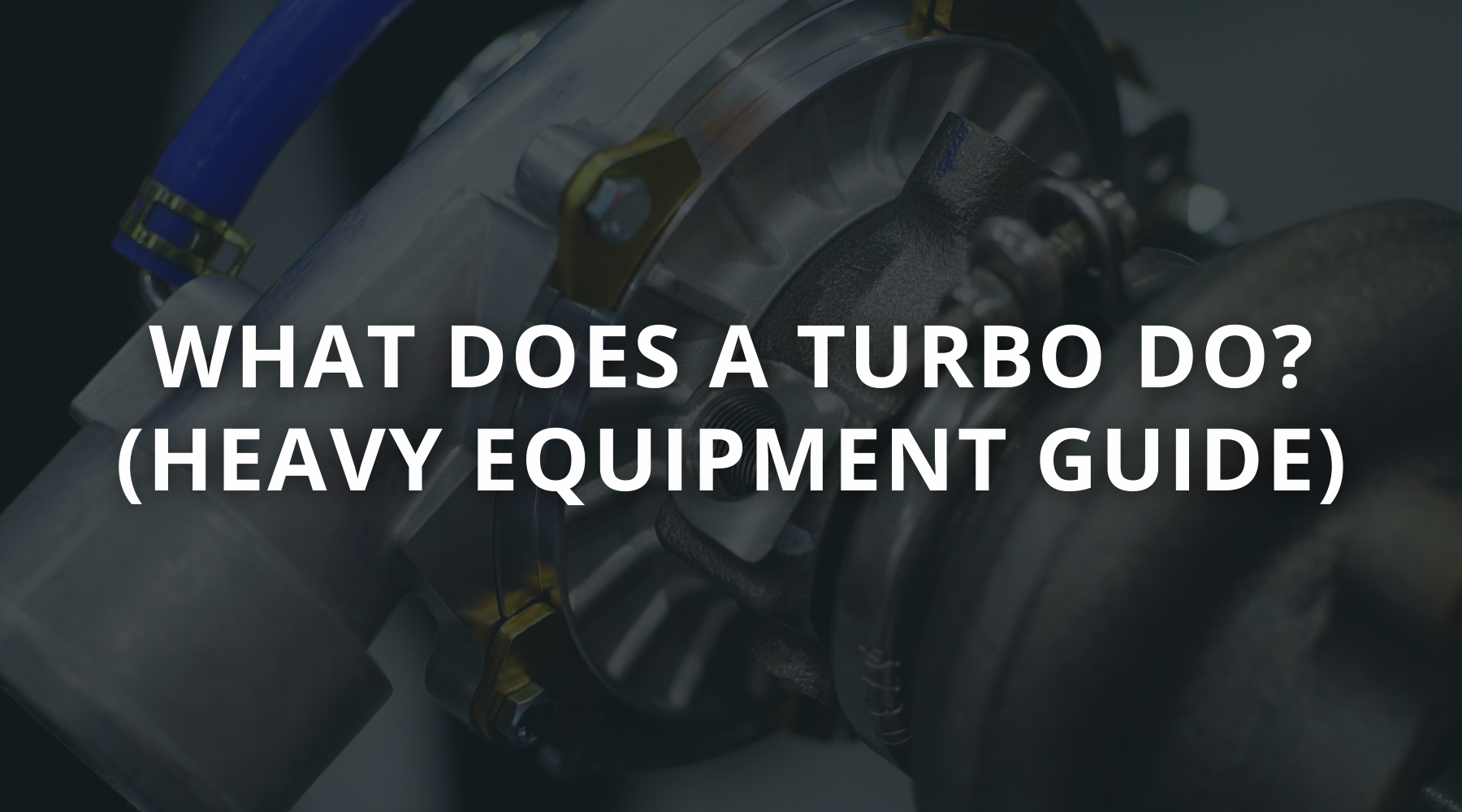 Turbocharger installed on a diesel engine in heavy equipment machinery