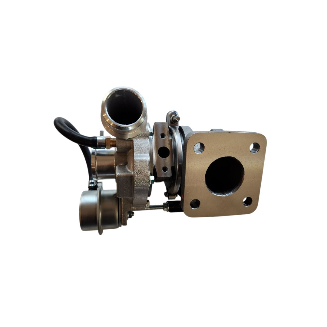 Side angle of D24 turbo with milled compressor wheel and gasket kit