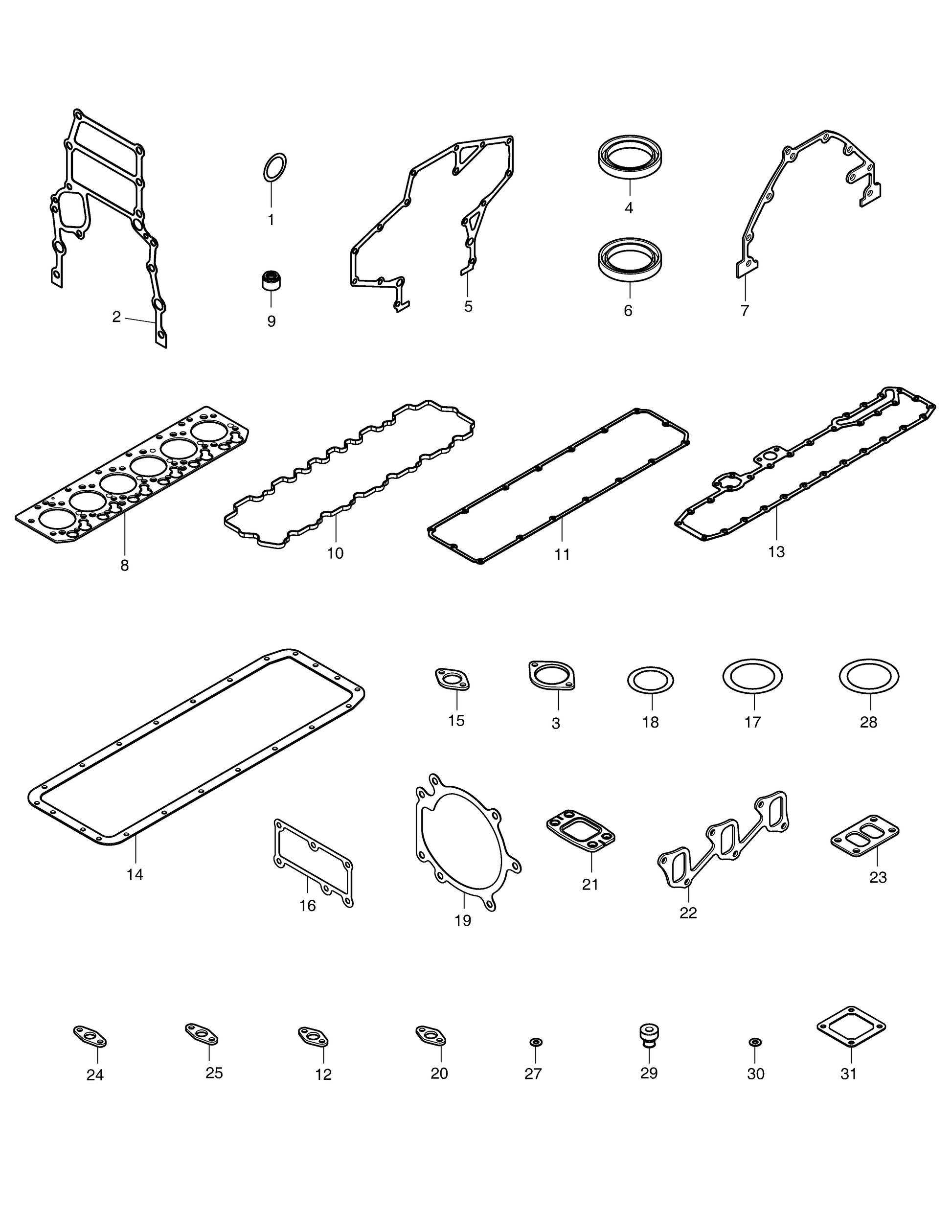 65.99601-8071 | DL06 Overhaul Gasket Kit for Doosan Engine Tier 3